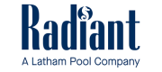 Radiant logo with the tagline 'A Latham Pool Company' beneath it, showcasing expertise among top pool builders.